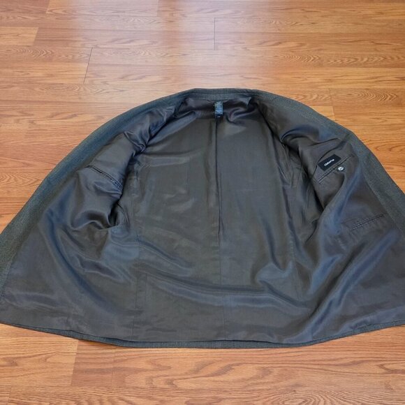 Vintage Claiborne Men's Blazer Sport Coat 44R Dusty Brown 3 Button 1990s Suit - Picture 7 of 13